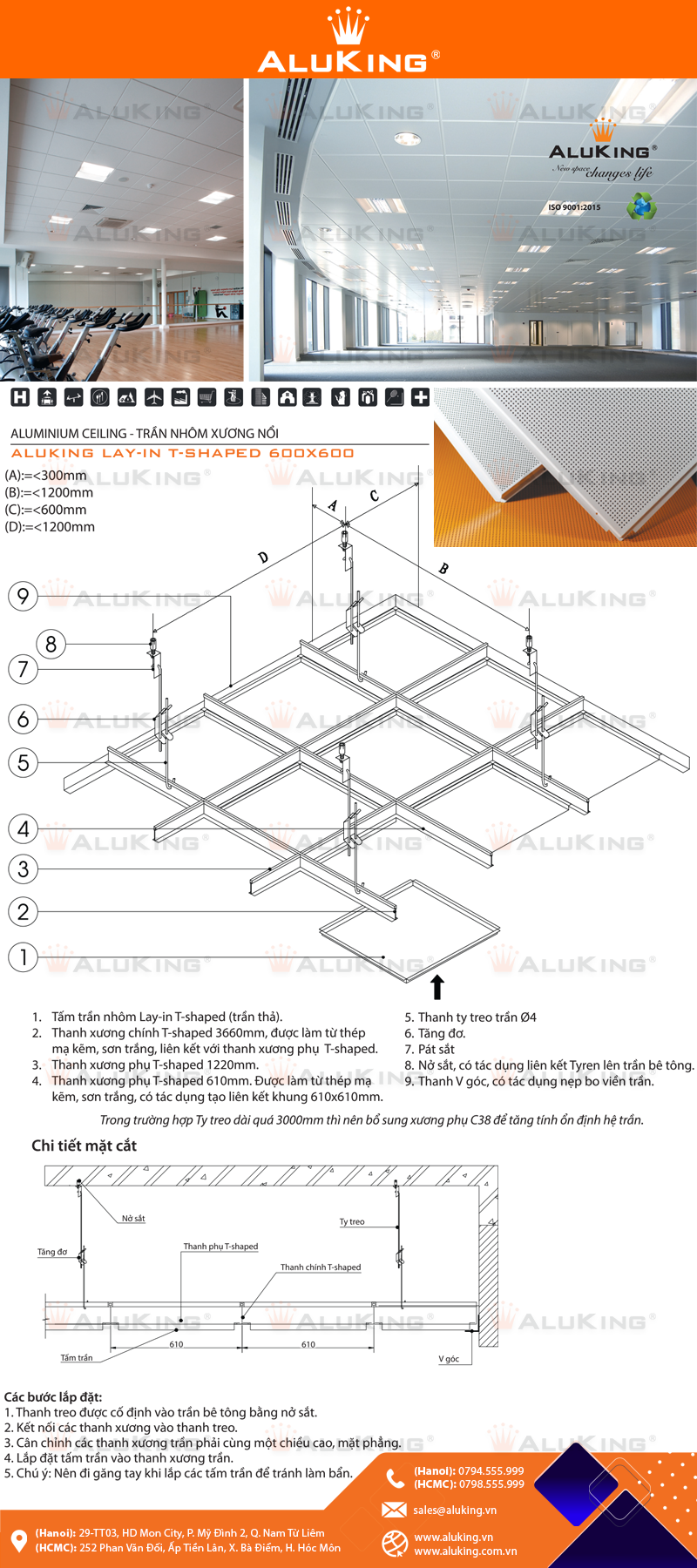 LAY-IN T-SHAPED 600X600